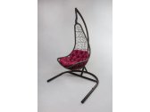 Кресло подвеcное Ecodesign Бриз металл, искусственный ротанг темно-коричневый, бордовый Фото 2