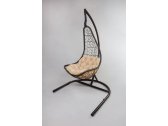 Кресло подвеcное Ecodesign Бриз металл, искусственный ротанг темно-коричневый, бежевый Фото 2