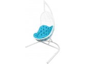 Кресло подвеcное Ecodesign Вега металл, искусственный ротанг белый, бирюзовый Фото 1