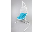 Кресло подвеcное Ecodesign Вега металл, искусственный ротанг белый, бирюзовый Фото 2