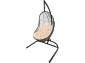 Кресло подвеcное Ecodesign Вега металл, искусственный ротанг темно-коричневый, бежевый Фото 1