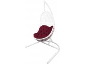 Кресло подвеcное Ecodesign Вега металл, искусственный ротанг белый, бордовый Фото 1