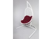 Кресло подвеcное Ecodesign Вега металл, искусственный ротанг белый, бордовый Фото 2