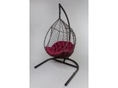 Кресло подвеcное Ecodesign Сириус металл, искусственный ротанг темно-коричневый, бордовый Фото 2