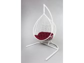 Кресло подвеcное Ecodesign Сириус металл, искусственный ротанг белый, бордовый Фото 2