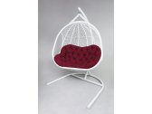 Кресло подвеcное Ecodesign Гелиос металл, искусственный ротанг белый, бордовый Фото 2