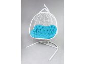 Кресло подвеcное Ecodesign Гелиос металл, искусственный ротанг белый, бирюзовый Фото 2
