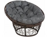Кресло лаунж плетеное с подушкой Ecodesign Papasan металл, искусственный ротанг коричневый, серый Фото 1