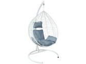 Кресло подвеcное Ecodesign Z-10 (6) сталь, искусственный ротанг белый, серый Фото 1