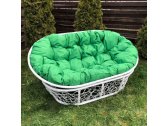 Диван плетеный с подушкой Ecodesign Mamasan металл, искусственный ротанг белый, зеленый Фото 2