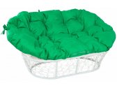 Диван плетеный с подушкой Ecodesign Mamasan металл, искусственный ротанг белый, зеленый Фото 1
