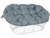 Диван плетеный с подушкой Ecodesign Mamasan металл, искусственный ротанг белый, серый Фото 1