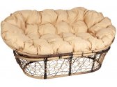 Диван плетеный с подушкой Ecodesign Mamasan металл, искусственный ротанг светло-коричневый, бежевый Фото 1
