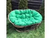 Диван плетеный с подушкой Ecodesign Mamasan металл, искусственный ротанг светло-коричневый, зеленый Фото 2