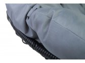 Кресло лаунж плетеное с подушкой Ecodesign Papasan металл, искусственный ротанг черный, серый Фото 3
