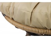 Кресло лаунж плетеное с подушкой Ecodesign Papasan металл, искусственный ротанг светло-коричневый, бежевый Фото 2