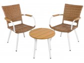 Комплект плетеной мебели Ecodesign 210487 металл, искусственный ротанг, искусственное дерево белый, натуральный Фото 1