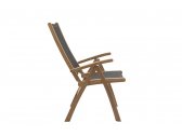 Кресло деревянное складное мягкое Giardino Di Legno Macao  тик, слинг черный Фото 7