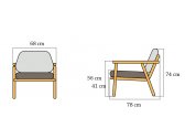 Кресло деревянное с подушками ACACIA Baltic массив робинии, Sunbrella Фото 3