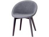 Кресло с обивкой Scab Design Natural Giulia Pop бук, технополимер, ткань венге, серый Фото 1