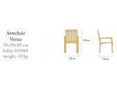 Кресло деревянное ACACIA Verno массив робинии натуральный Фото 2