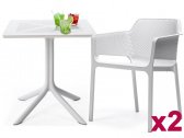 Комплект пластиковой мебели Nardi ClipX 70 Net стеклопластик белый Фото 1