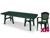 Комплект пластиковой мебели SCAB GIARDINO President Tris Super Elegant Monobloc пластик зеленый Фото 1