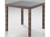 Стол плетеный со стеклом RosaDesign Linear алюминий, искусственный ротанг, закаленное стекло темно-коричневый Фото 1