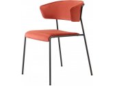 Кресло с обивкой Scab Design Lisa сталь, дерево, вельвет антрацит, красный Фото 1