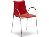 Кресло пластиковое с обивкой Scab Design Zebra Pop сталь, поликарбонат, искусственная кожа хром, красный Фото 1