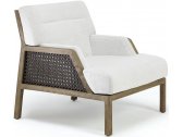 Кресло деревянное с подушками Ethimo Grand Life мореный тик, роуп, акрил мореный тик, белый Фото 1