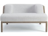 Кресло деревянное лаунж с подушками Ethimo Grand Life мореный тик, роуп, акрил мореный тик, белый Фото 1