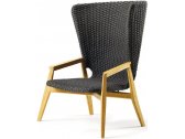 Кресло деревянное плетеное Ethimo Knit тик, роуп тик, серый Фото 1