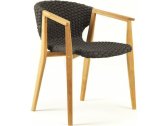 Кресло деревянное плетеное Ethimo Knit синтетическая нить, тик Фото 1