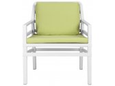 Кресло пластиковое с подушками Nardi Aria полипропилен, акрил белый, лайм Фото 1