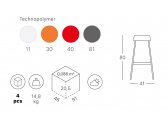 Табурет барный пластиковый Scab Design Gim анодированный алюминий, технополимер оранжевый Фото 2