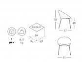 Кресло пластиковое мягкое Scab Design Giulia Pop сталь, технополимер, ткань антрацит, морская волна Фото 2