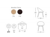 Кресло с обивкой Scab Design Natural Giulia Pop бук, технополимер, ткань венге, серый Фото 2