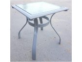 Столик металлический со стеклом Afina T135 Grey сталь, закаленное стекло серый Фото 1