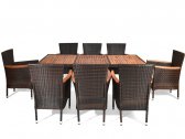 Комплект плетеной мебели Afina AFM-480B Brown сталь, искусственный ротанг, акация, ткань коричневый, белый Фото 1