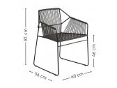 Кресло плетеное OASIQ Sandur сталь, роуп антрацит Фото 2