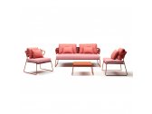 Диван плетеный с подушками Scab Design Lisa Sofa Club сталь, ремни ПВХ, ткань sunbrella терракотовый Фото 5