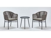 Кресло плетеное с подушкой Tagliamento Modena алюминий, теслин, акрил черный, темно-серый Фото 3