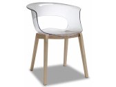 Кресло прозрачное с подушкой Scab Design Natural Miss B Antishock бук, поликарбонат, ткань натуральный бук, серый Фото 3