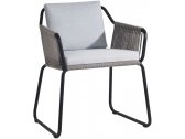 Кресло плетеное с подушками PAPATYA Riva-K металл, роуп, Sunbrella антрацит, серый Фото 5