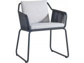 Кресло плетеное с подушками PAPATYA Riva-K металл, роуп, Sunbrella антрацит, серый Фото 1