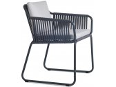 Кресло плетеное с подушками PAPATYA Riva-K металл, роуп, Sunbrella антрацит, серый Фото 4