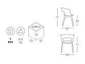 Кресло с обивкой Scab Design Natural Miss B Pop бук, поликарбонат, ткань венге, желтый Фото 2