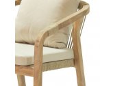 Кресло деревянное с подушками JOYGARDEN Rimini акация, роуп, олефин натуральный, бежевый Фото 2