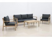 Комплект деревянной мебели JOYGARDEN Rio массив акации, роуп, олефин светло-коричневый, темно-серый Фото 1